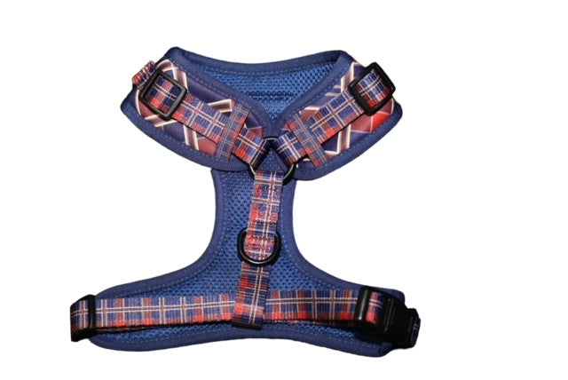 Adjustable Breathable Dog Harness for Small, Medium, Large Dogs (Scottish Plaid Tartan)